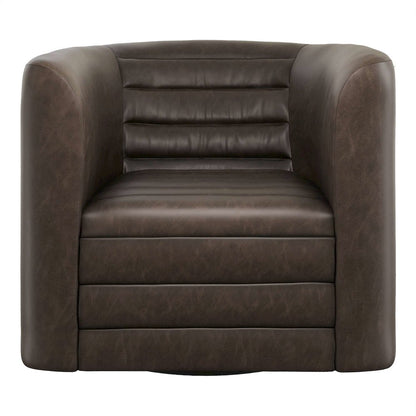 GT Channel Tufted Modern Barrel Accent Swivel Chair