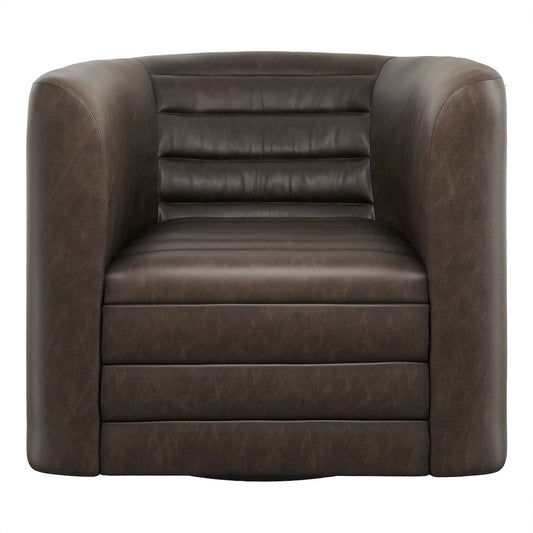GT Channel Tufted Modern Barrel Accent Swivel Chair