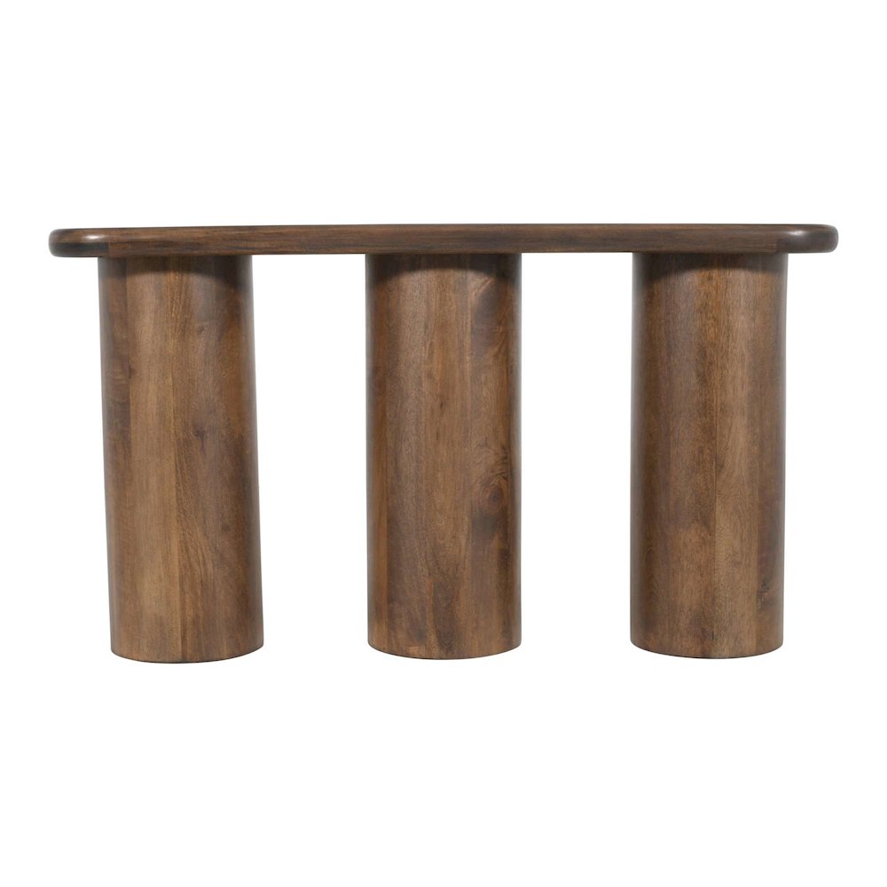 Mandara Global Modern 54" Solid Wood Pillar Sofa Console Table