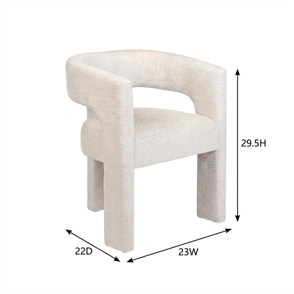 Gwen Modern Luxury Jacquard Fabric Sculpture Armchair - Set of 6