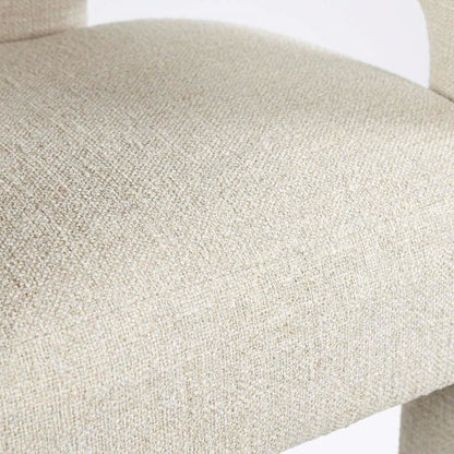 Modern Upholstered Counter Stool, Iron Frame, Natural, Set of 4