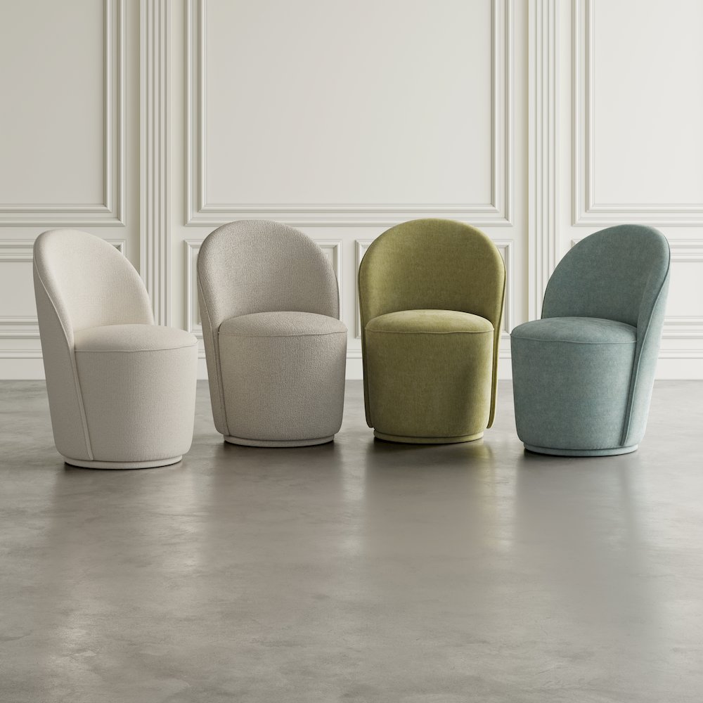 Landon Mid-Century Modern Upholstered Swivel Dining Chair (Set of 2)