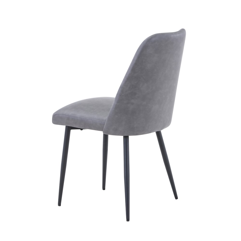 Five Piece Solid Acacia Dining Set with Upholstered Mid-Century Modern Chairs