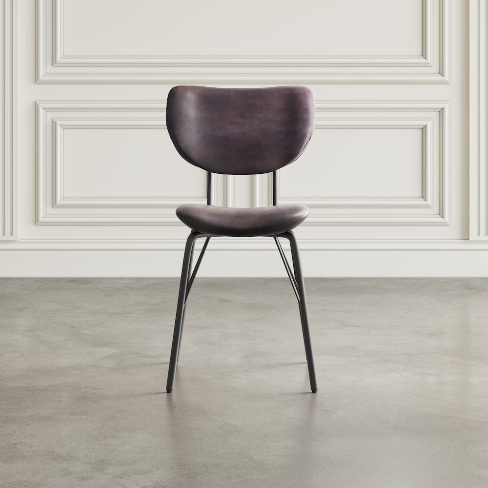 Contemporary Modern Faux Leather Split-Back Upholstered Dining Chair (Set of 2)