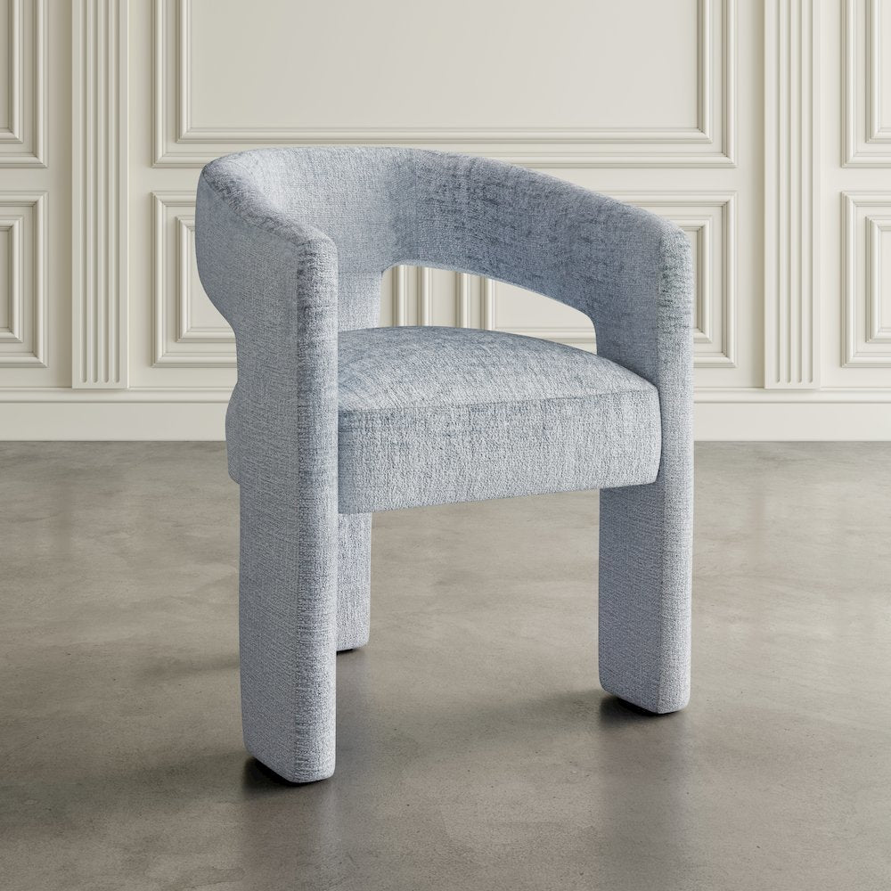 Gwen Modern Luxury Jacquard Fabric Sculpture Armchair - Set of 6