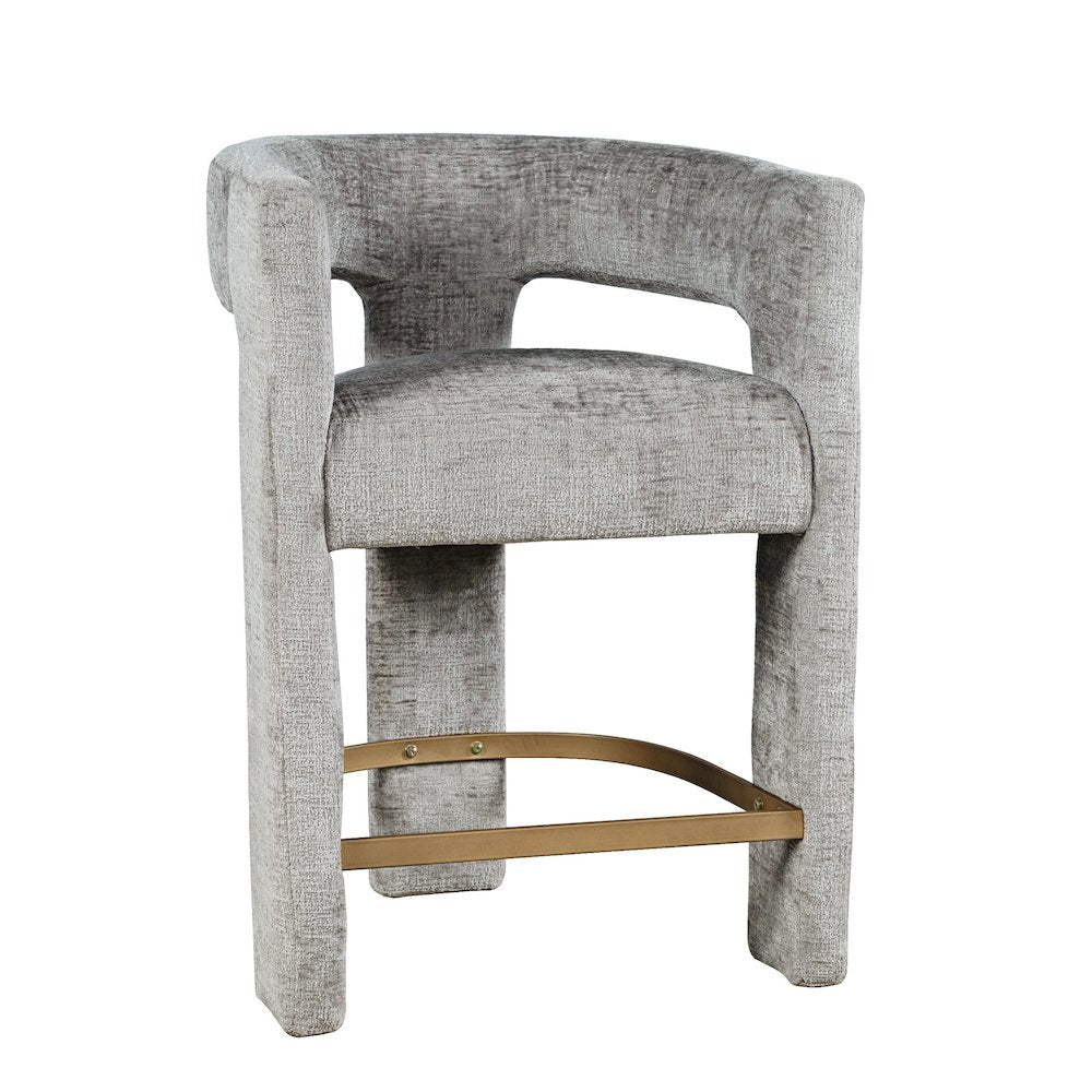 Gwen Modern Luxury Jacquard Fabric Sculpture Counter Stool - Set of 6