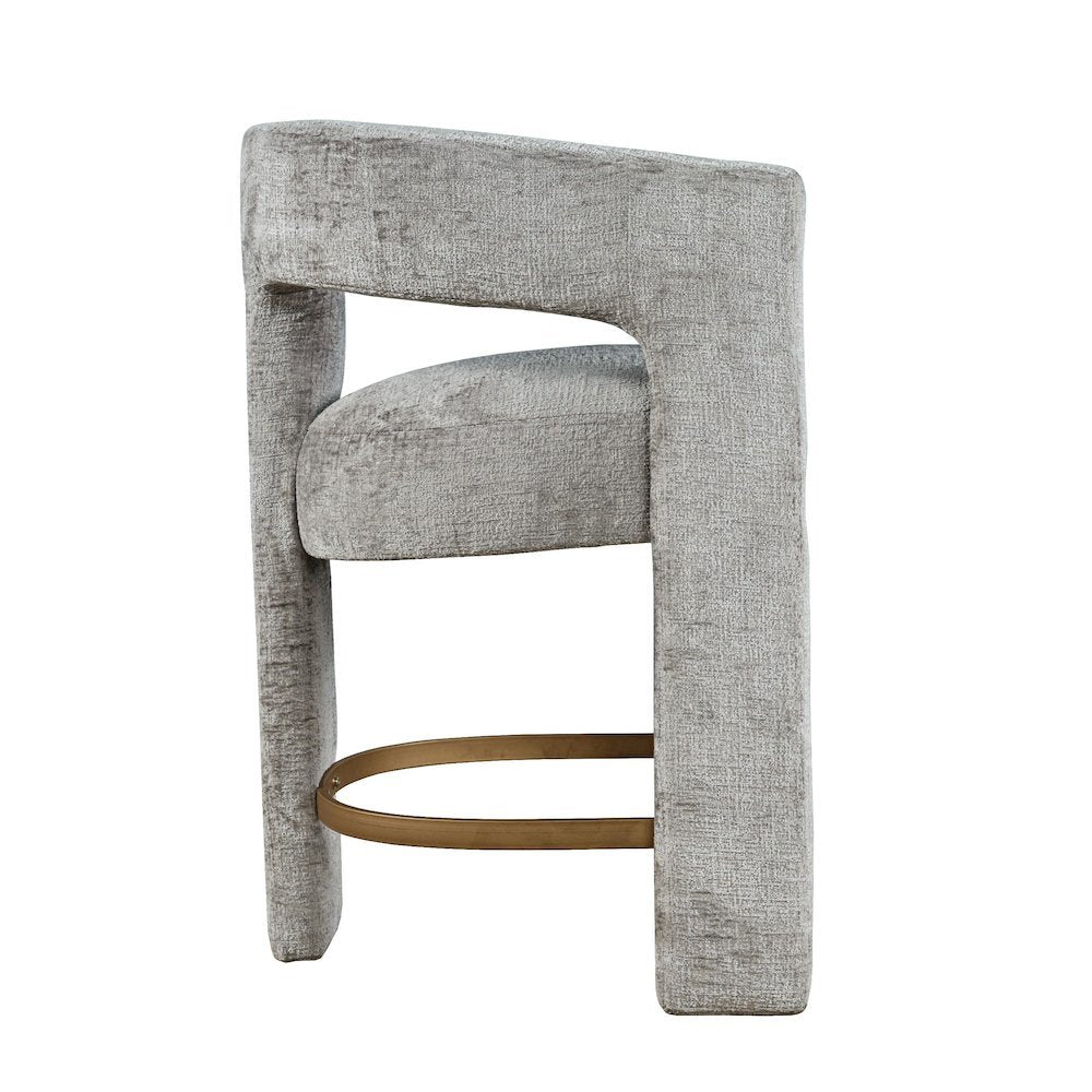 Gwen Modern Luxury Jacquard Fabric Sculpture Counter Stool - Set of 6