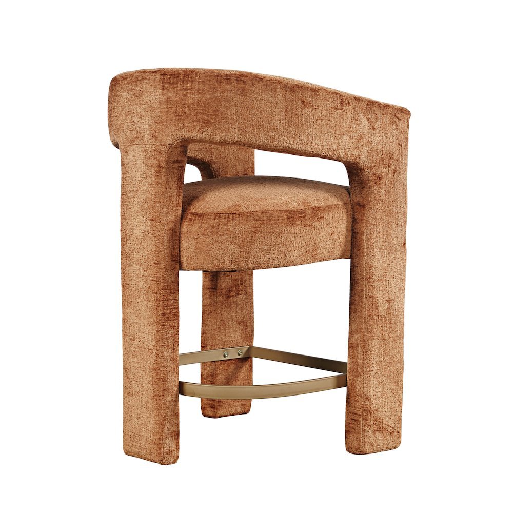 Gwen Modern Luxury Jacquard Fabric Sculpture Counter Stool - Set of 6
