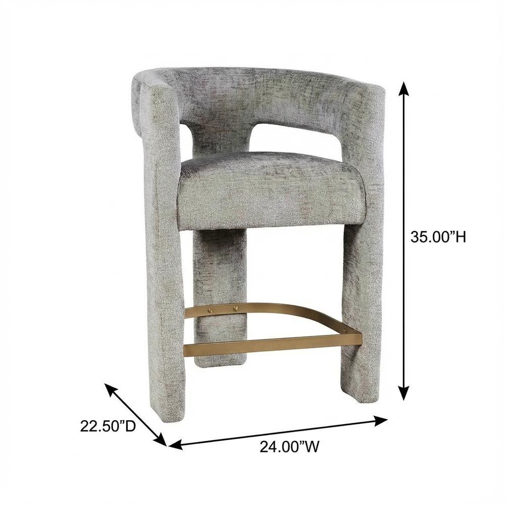 Gwen Modern Luxury Jacquard Fabric Sculpture Counter Stool - Set of 6