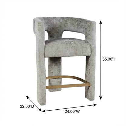 Gwen Modern Luxury Jacquard Fabric Sculpture Counter Stool - Set of 6