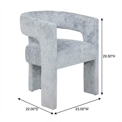 Gwen Modern Luxury Jacquard Fabric Sculpture Armchair - Set of 6
