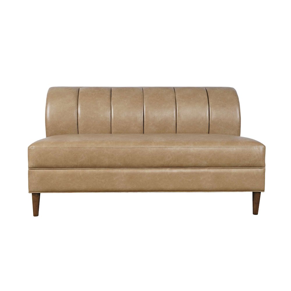 Ruston Modern Banquette Faux Leather Sectional Three Seat Bench