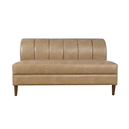 Ruston Modern Banquette Faux Leather Sectional Three Seat Bench