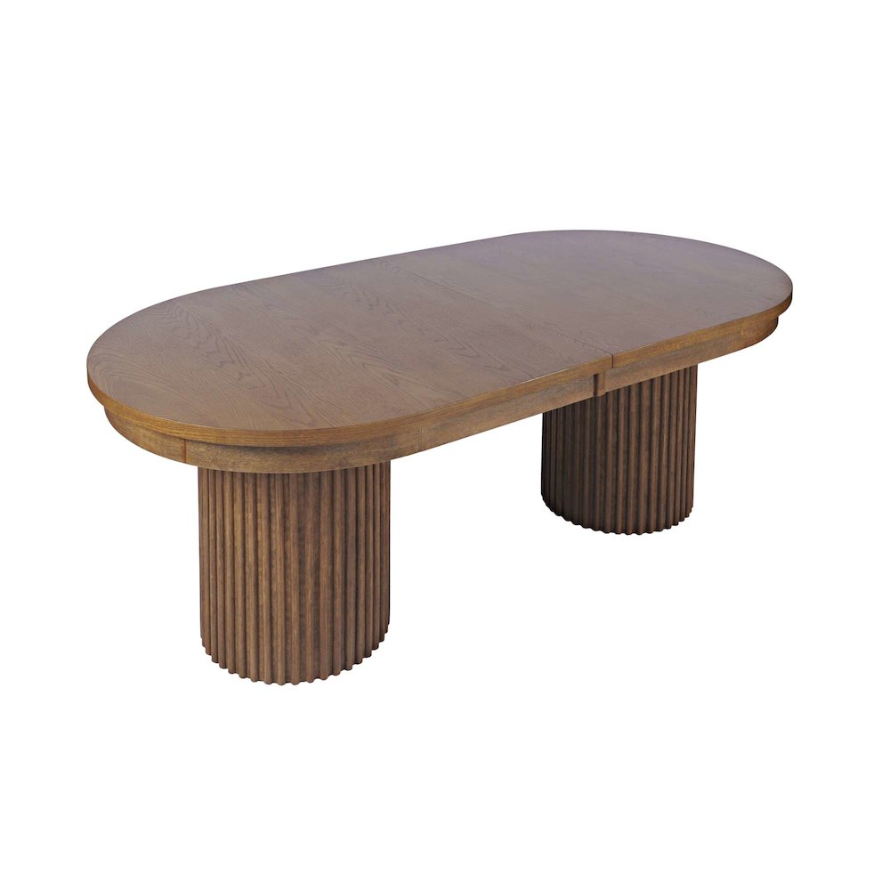 Auden 101" 7-Pc Mid-Century Modern Pedestal Dining Set, Upholstered Chairs