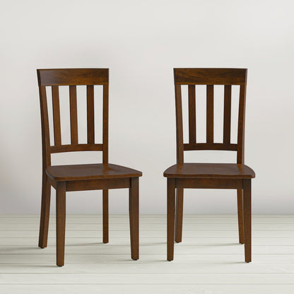 Simplicity Solid Wood Classic Slat Back Dining Chair (Set of 2)