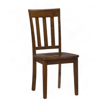 Solid Acacia Wood Classic Slat-Back Kitchen Dining Chairs, Set of 2, Caramel
