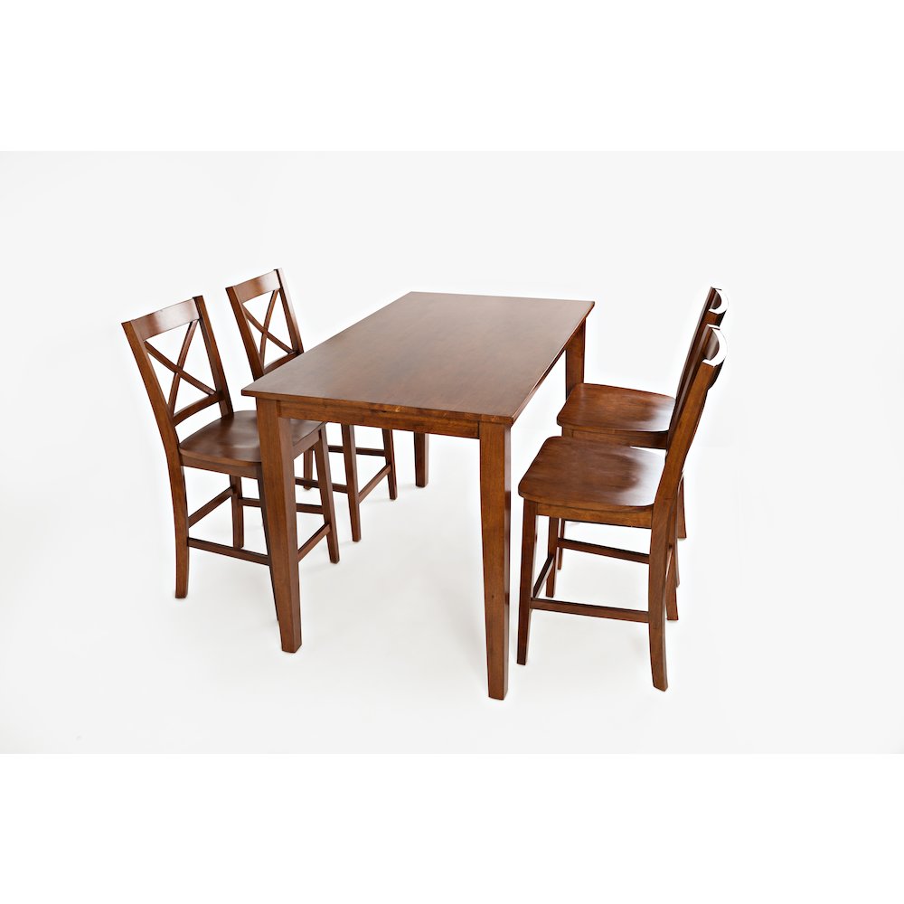 Simplicity Solid Wood Classic 54" Counter Height Dining Table