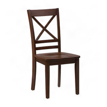 Acacia Solid Wood Cross-Back Kitchen Dining Chairs, Set of 2, Caramel