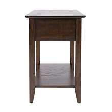 Espresso Brown Wooden End Table with Drawer, Elegant Side Table for Bedroom, 16"