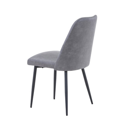 Five Piece Solid Acacia Dining Set with Upholstered Mid-Century Modern Chairs