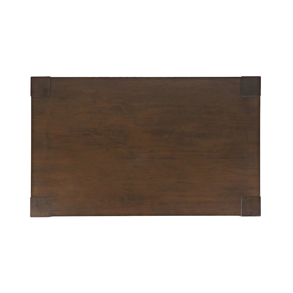 Brownstone 50" Transitional Modern Block-Frame Coffee Table, Storage and Wheels