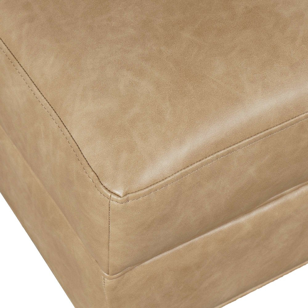 Ruston Modern Banquette Faux Leather Sectional One Seat Bench