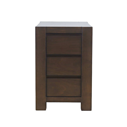 Brownstone Transitional Modern Block-Frame Chairside End Table, Storage Drawers