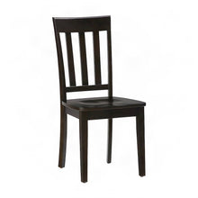 Solid Acacia Wood Classic Slat-Back Kitchen Dining Chairs, Set of 2, Espresso