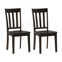 Solid Acacia Wood Classic Slat-Back Kitchen Dining Chairs, Set of 2, Espresso