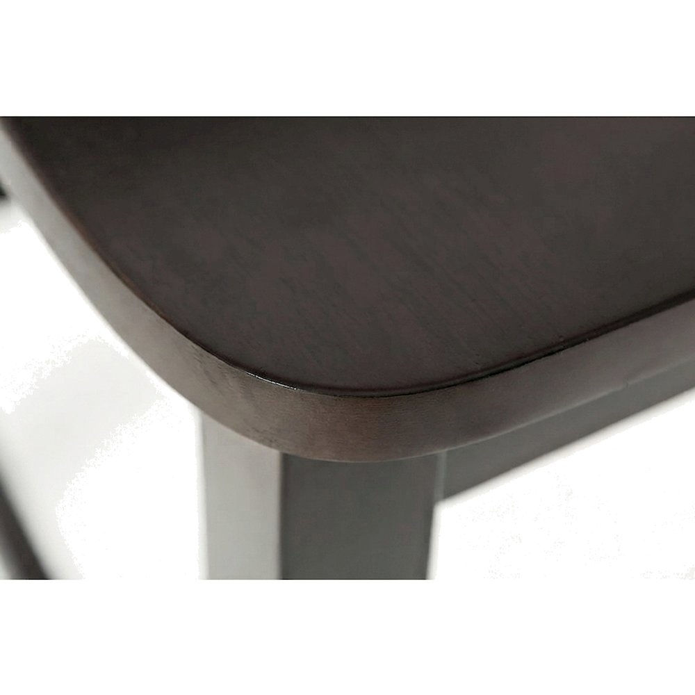 Acacia Wood X-Back Counter Height Barstools with Back, Set of 2, Espresso