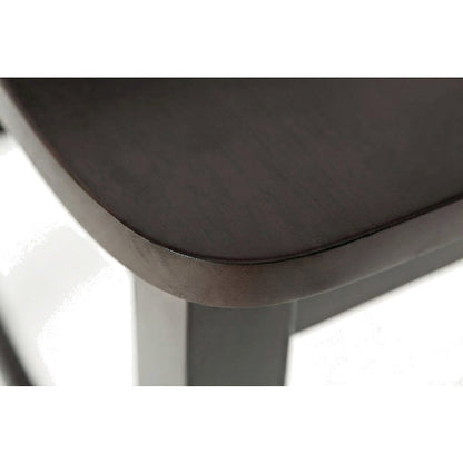 Acacia Wood X-Back Counter Height Barstools with Back, Set of 2, Espresso