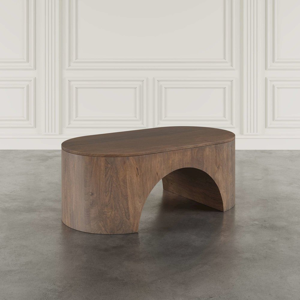 Luna Modern Architectural Three Piece Curved Living Room Table Set