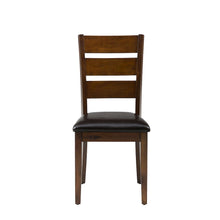 Rustic Brown Five Piece Dining Set - Table with Four Faux Leather Chairs