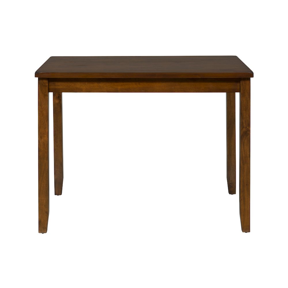 Rustic Brown Counter Height Table and Four Faux Leather Stools- Warm Brown