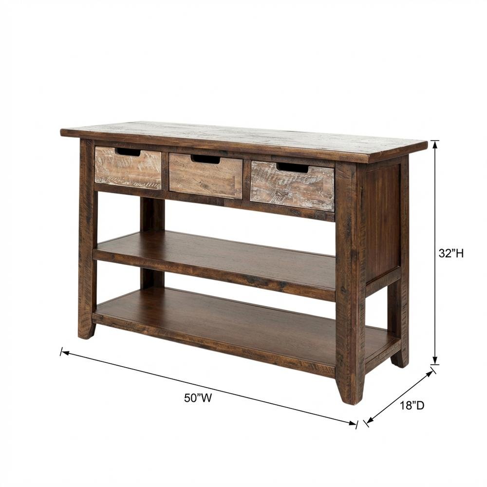 Painted Sofa Table, Rustic Scandinavian Console Table for Living Room