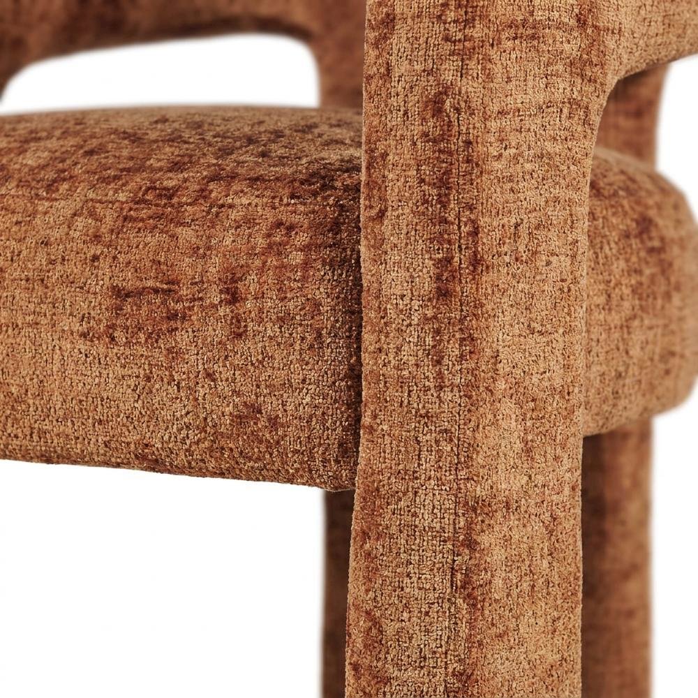 Jacquard Sculpture Accent Chair for Living Room or Bedroom, Rust
