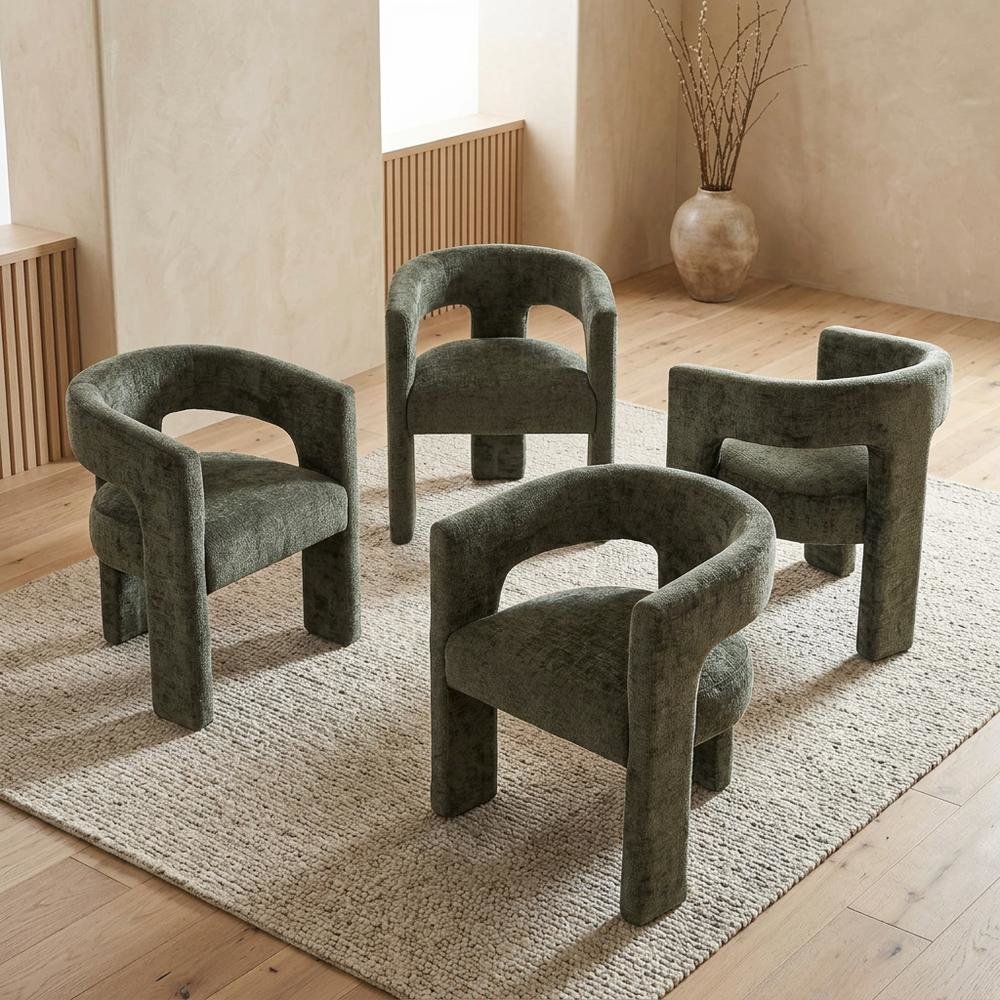 Modern Upholstered Counter Stool, Iron Frame, Grey, Set of 2