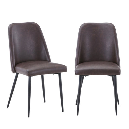 Seven Piece Solid Acacia Dining Set with Upholstered Mid-Century Modern Chairs