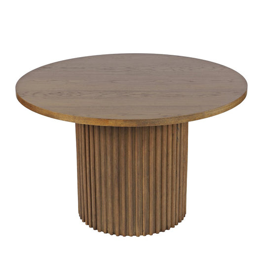 Auden 48" Round Mid-Century Modern Fluted Pedestal Base Dining Table