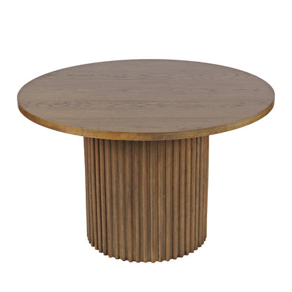 Auden 48" Round Mid-Century Modern Fluted Pedestal Base Dining Table