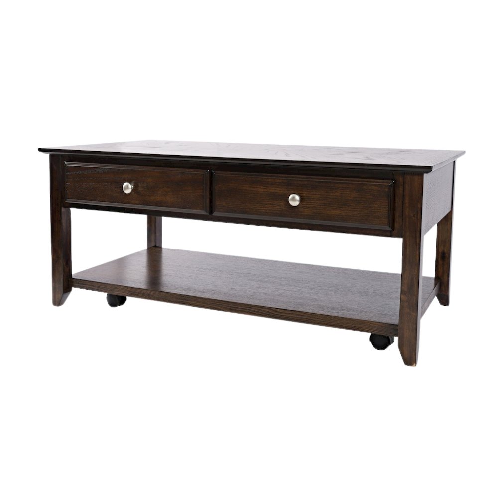 Espresso Brown Coffee Table for Living Room, Rectangular Table for Living Room
