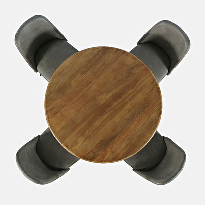 Five Piece Round Modern Solid Wood Counter Height Dining Set