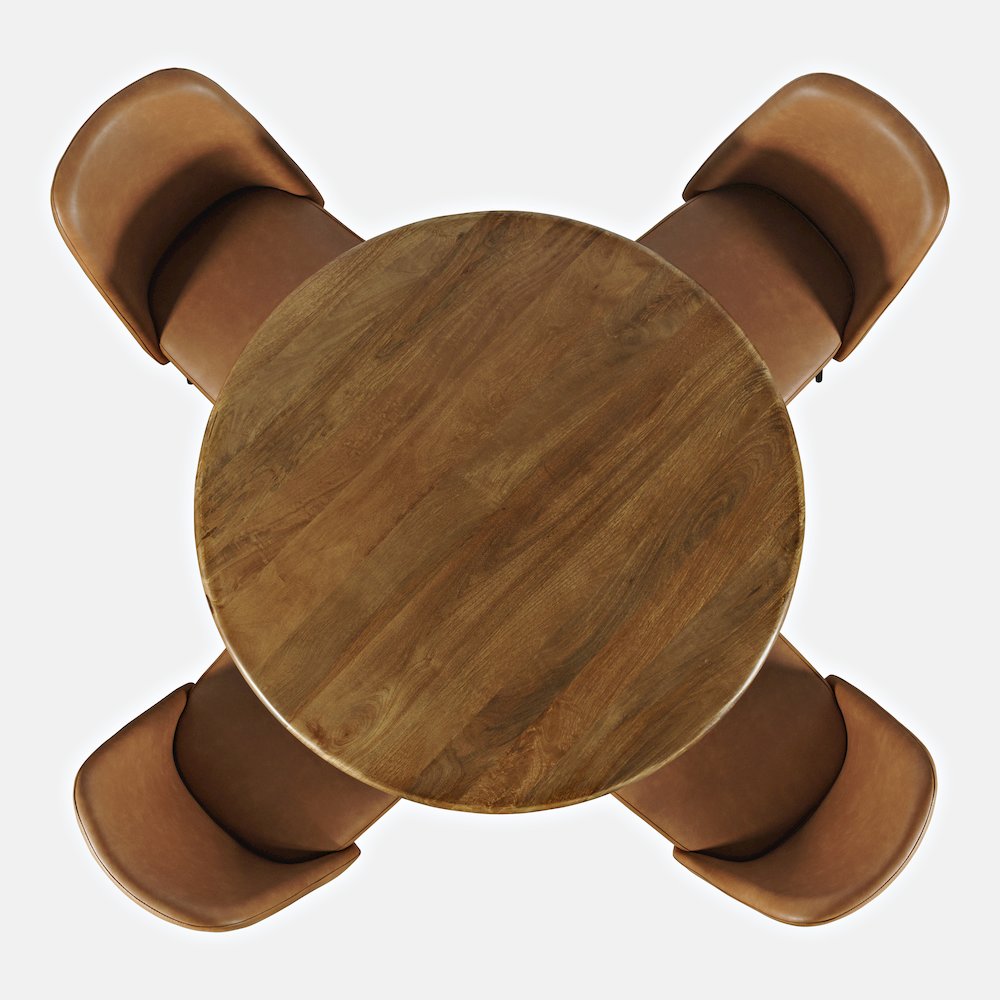 Five Piece Round Modern Solid Wood Counter Height Dining Set