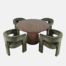 Gwen Luxury Mid-Century Modern Five Piece Dining Set with Upholstered Chairs