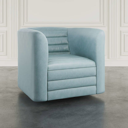 GT Channel Tufted Modern Barrel Accent Swivel Chair