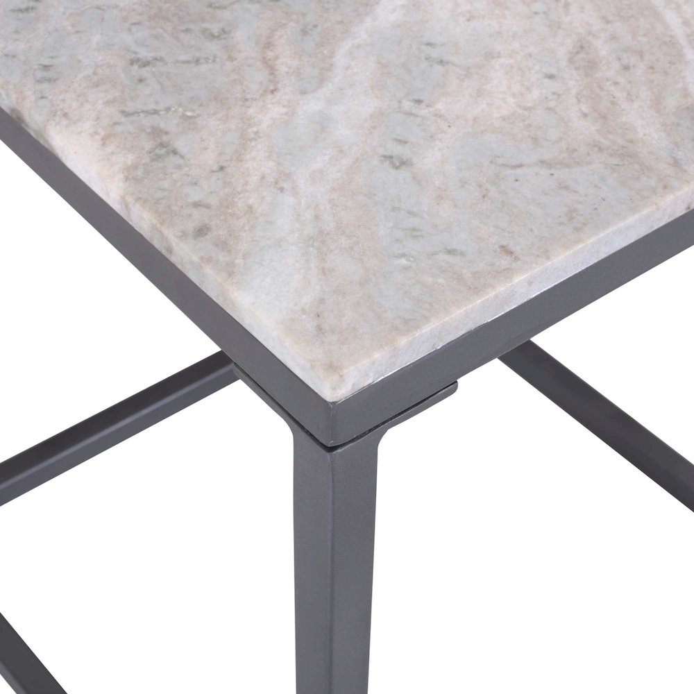 Wynn Modern Luxe Solid Marble Square End Table
