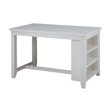 Rustic Solid Reclaimed Wood 60" Counter Height Table with 3 Shelf Storage
