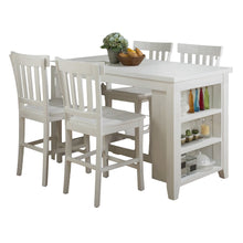 Solid Reclaimed Pine Rustic 60" Dining Set with Four Counter Height Barstools