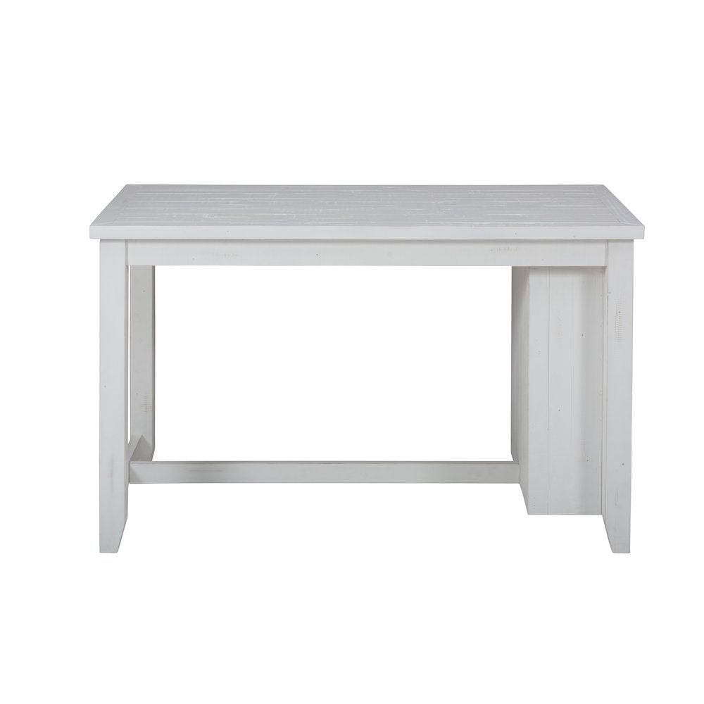 Rustic Solid Reclaimed Wood 60" Counter Height Table with 3 Shelf Storage