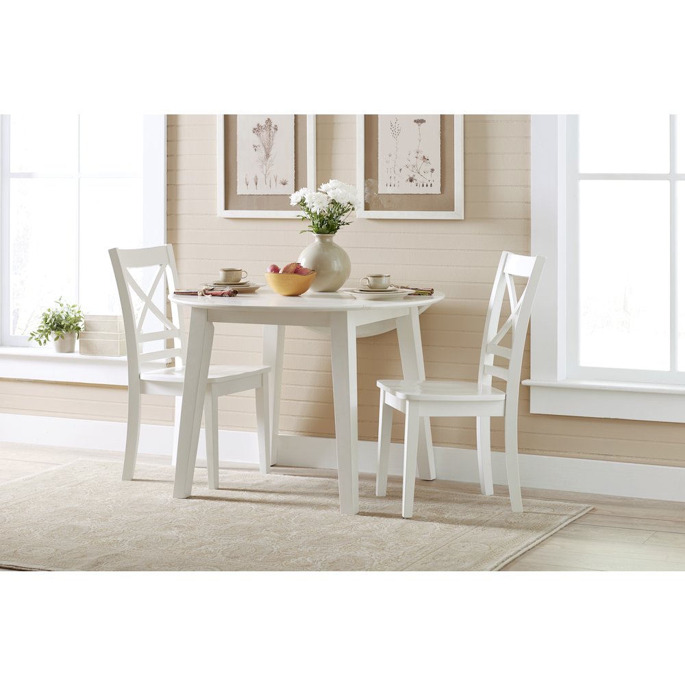 Simplicity Solid Wood Classic Round Drop-leaf Table